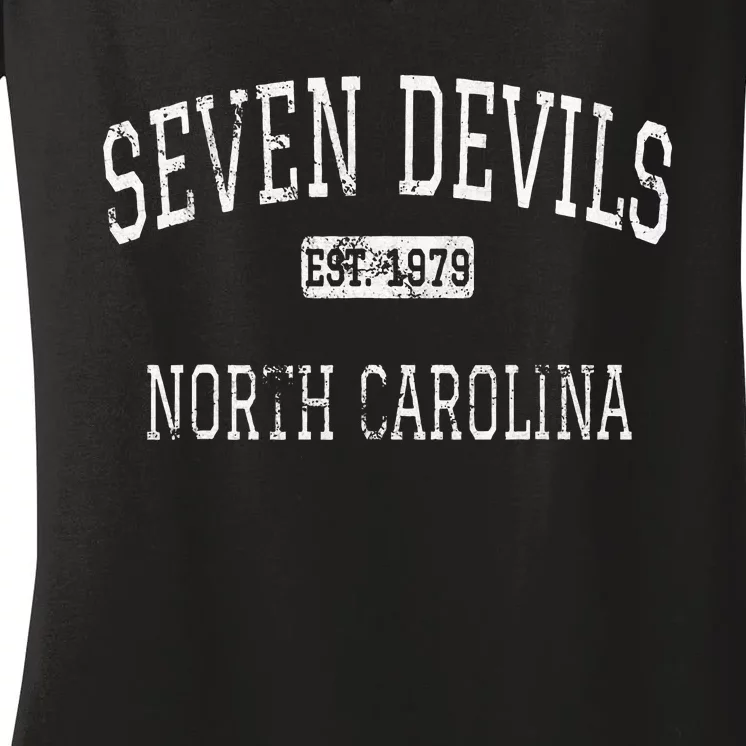 Seven Devils North Carolina Nc Women's V-Neck T-Shirt