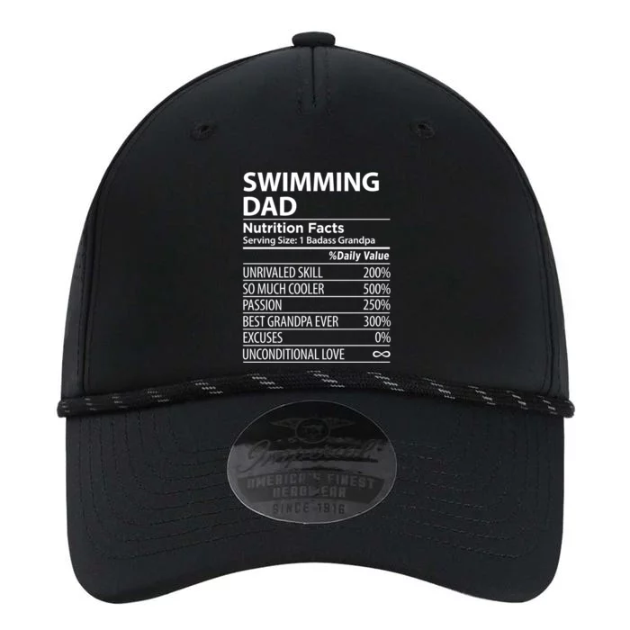 Swimming Dad Nutrition Facts Funny Swimming Dad Gift Performance The Dyno Cap