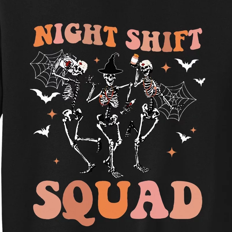 Skeleton Dancing Nurse Night Squad Shift Halloween Sweatshirt