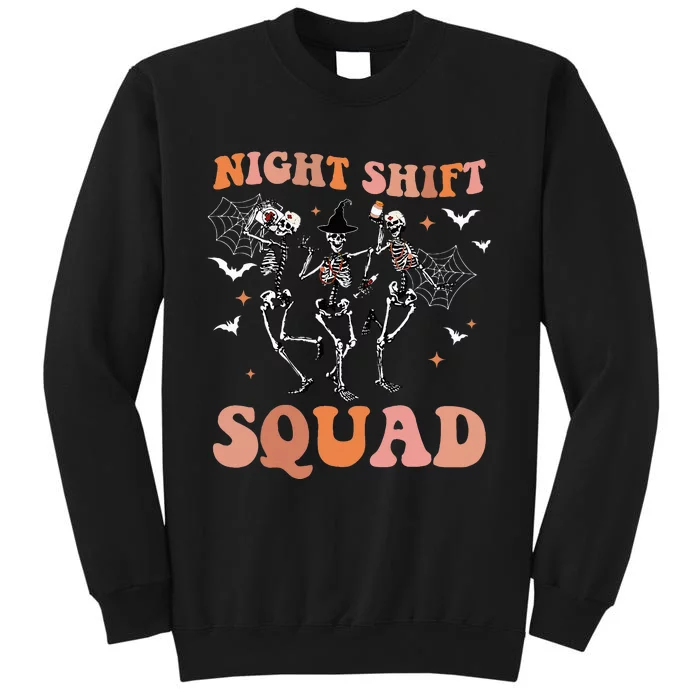 Skeleton Dancing Nurse Night Squad Shift Halloween Sweatshirt