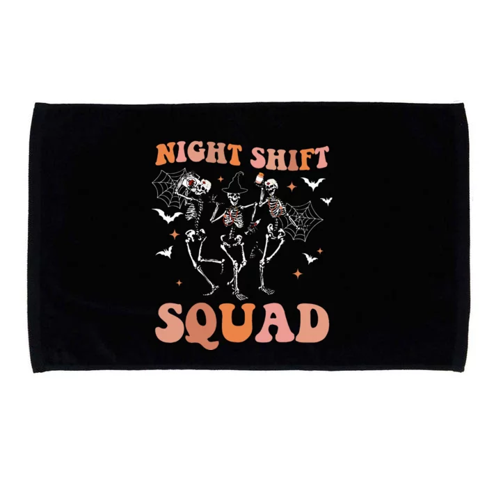 Skeleton Dancing Nurse Night Squad Shift Halloween Microfiber Hand Towel