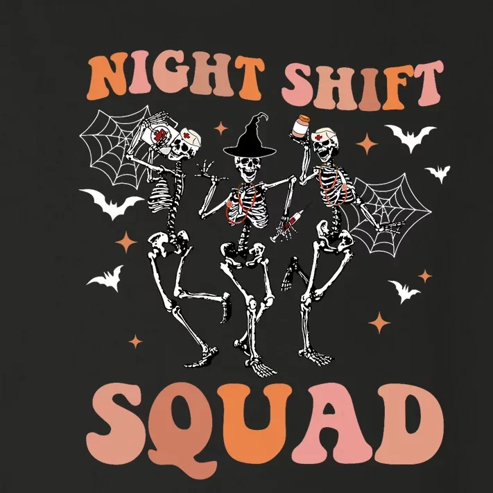 Skeleton Dancing Nurse Night Squad Shift Halloween Toddler Long Sleeve Shirt