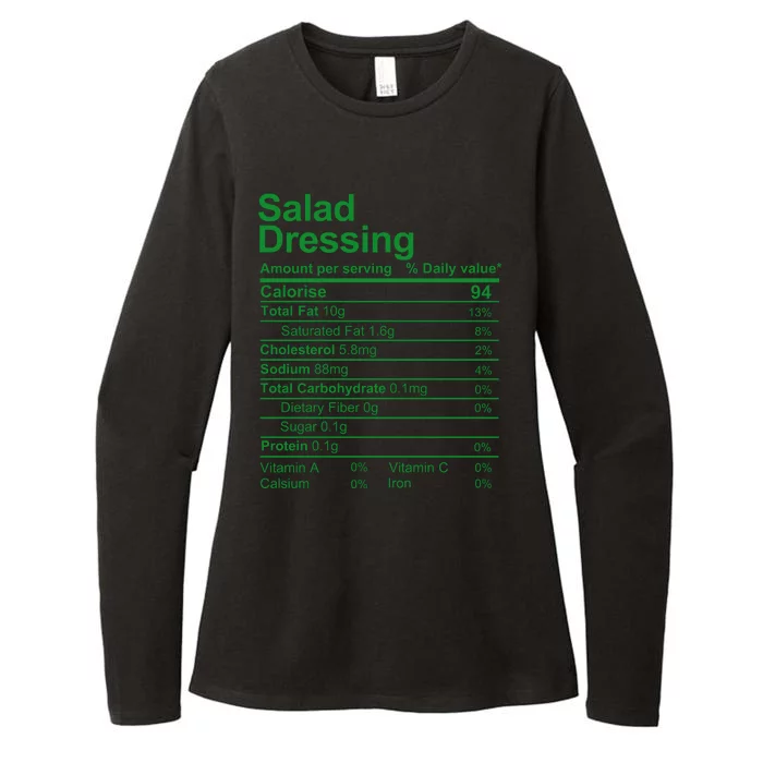 Salad Dressing Nutrition Facts Label Womens CVC Long Sleeve Shirt