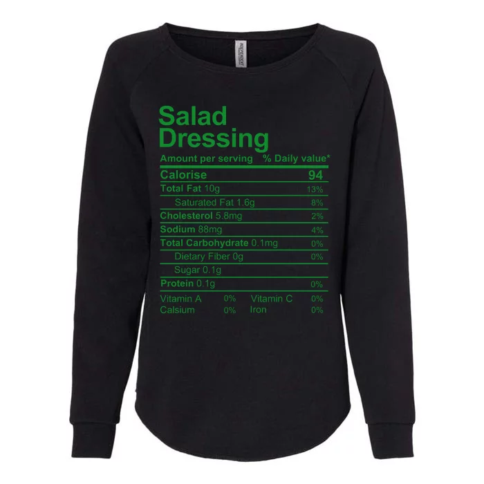 Salad Dressing Nutrition Facts Label Womens California Wash Sweatshirt