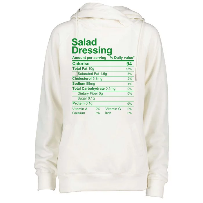 Salad Dressing Nutrition Facts Label Womens Funnel Neck Pullover Hood