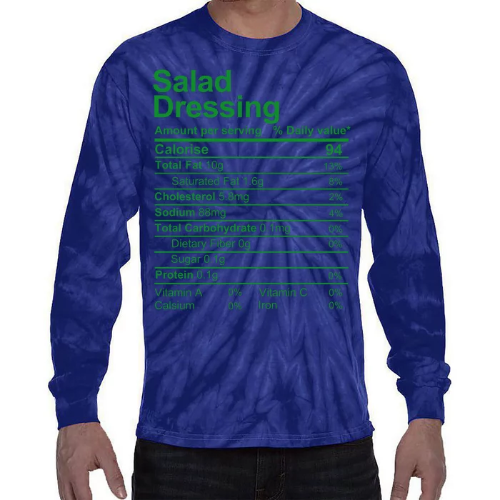 Salad Dressing Nutrition Facts Label Tie-Dye Long Sleeve Shirt