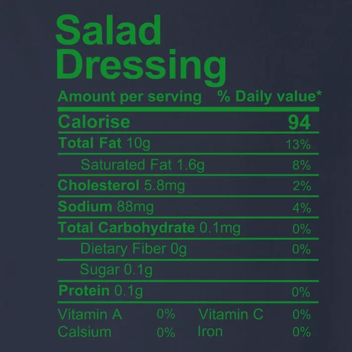 Salad Dressing Nutrition Facts Label Toddler Long Sleeve Shirt