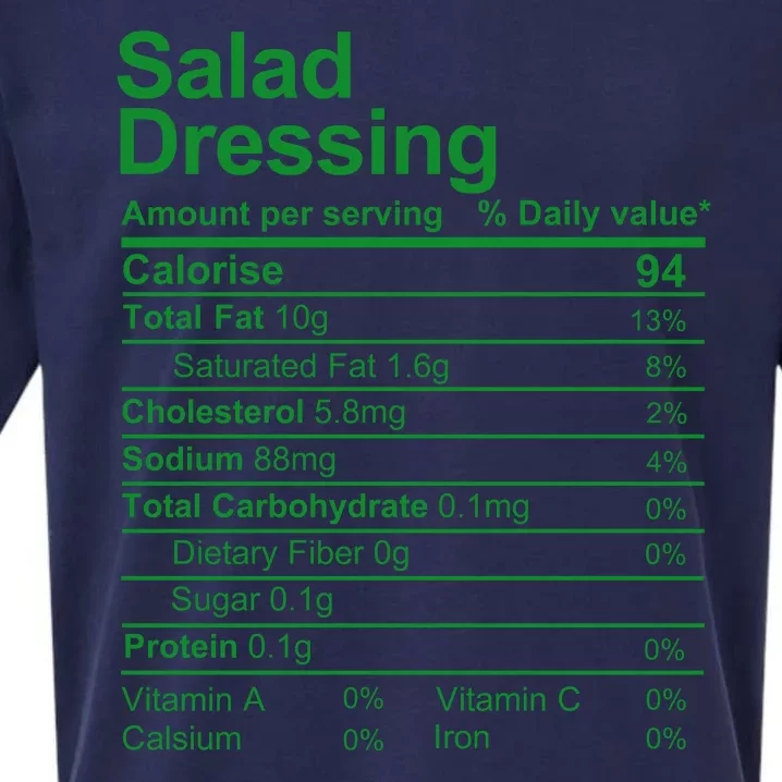 Salad Dressing Nutrition Facts Label Sueded Cloud Jersey T-Shirt