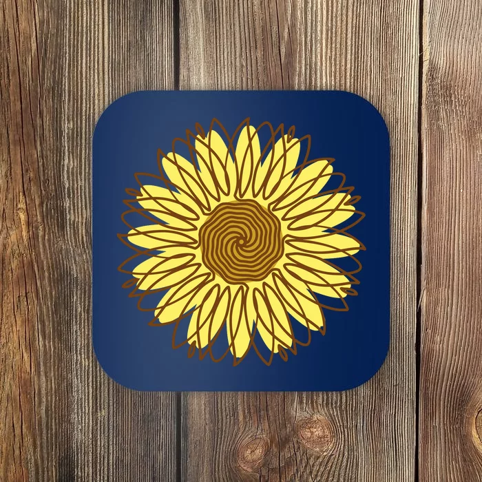 Sunflower Drawing Nature Coaster