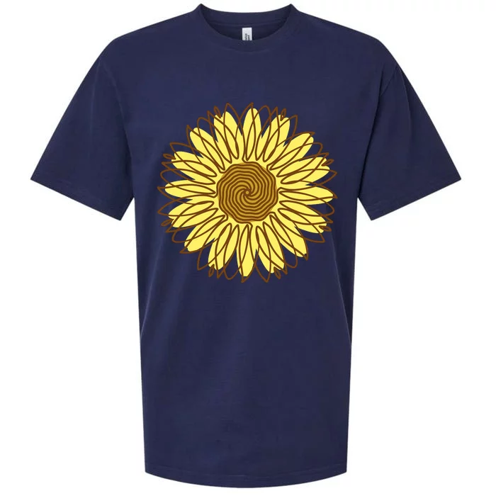 Sunflower Drawing Nature Sueded Cloud Jersey T-Shirt