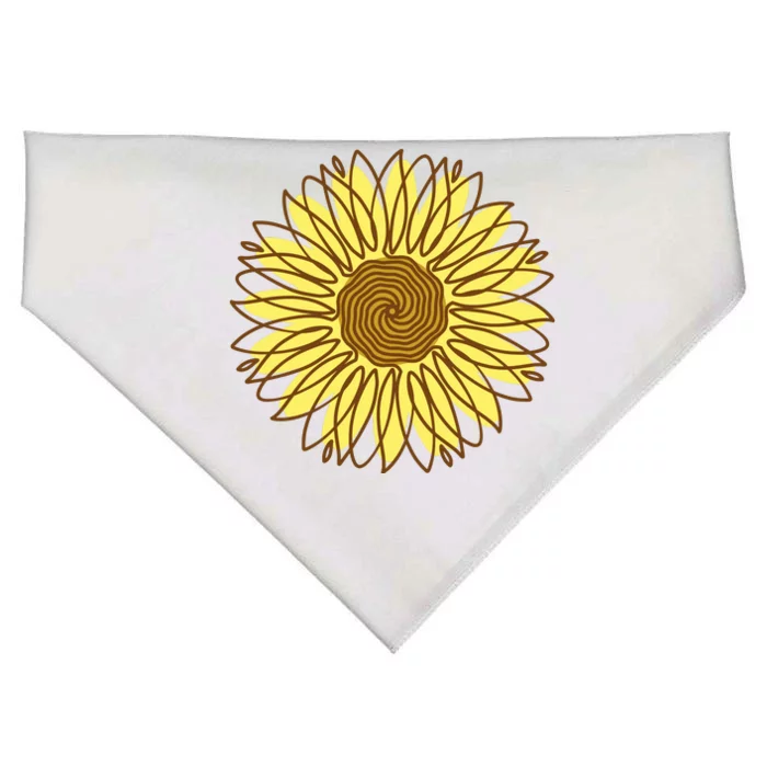 Sunflower Drawing Nature USA-Made Doggie Bandana