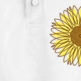 Sunflower Drawing Nature Dry Zone Grid Performance Polo