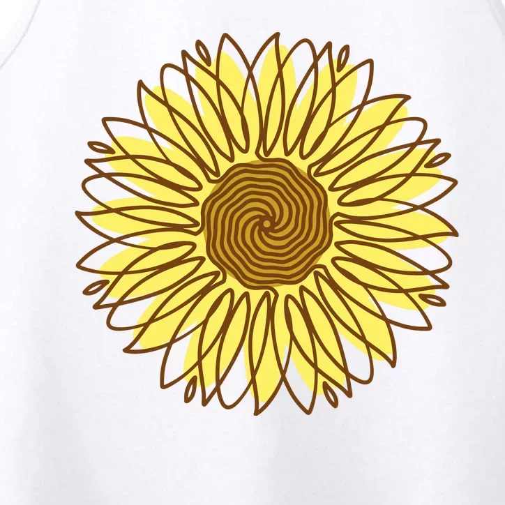 Sunflower Drawing Nature Performance Tank