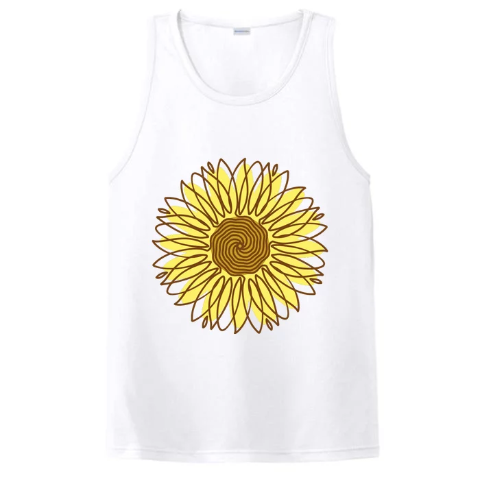 Sunflower Drawing Nature Performance Tank