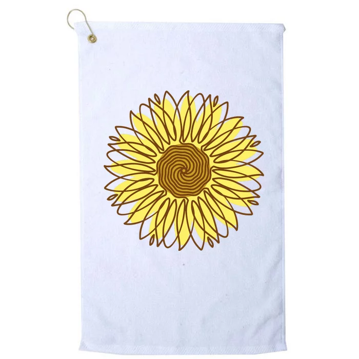 Sunflower Drawing Nature Platinum Collection Golf Towel