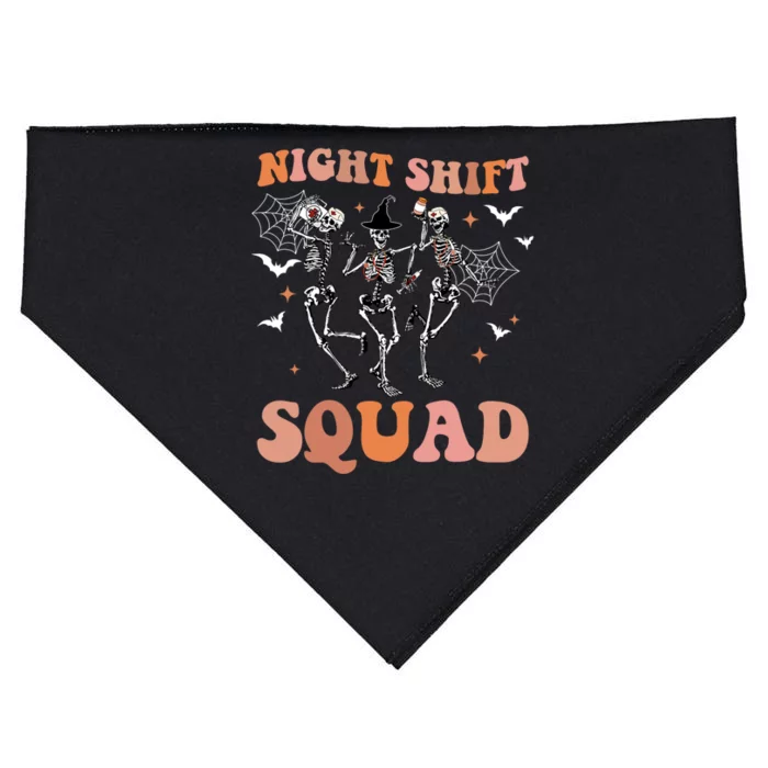 Skeleton Dancing Nurse Night Squad Shift Halloween USA-Made Doggie Bandana