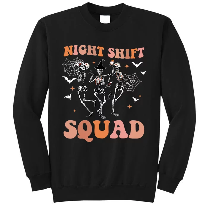 Skeleton Dancing Nurse Night Squad Shift Halloween Sweatshirt