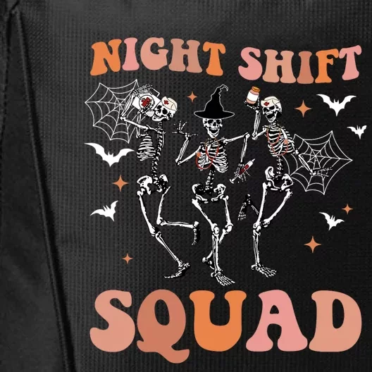 Skeleton Dancing Nurse Night Squad Shift Halloween City Backpack