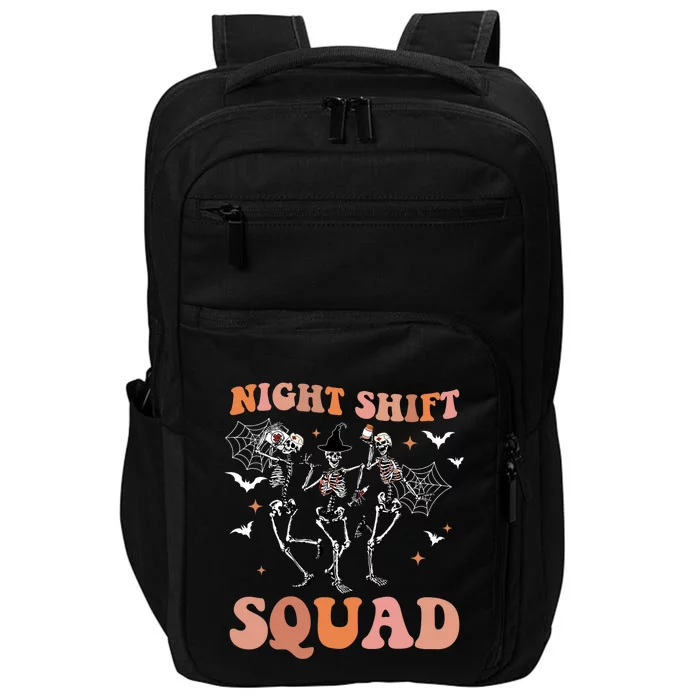 Skeleton Dancing Nurse Night Squad Shift Halloween Impact Tech Backpack