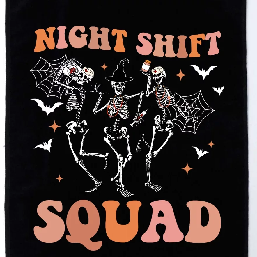 Skeleton Dancing Nurse Night Squad Shift Halloween Platinum Collection Golf Towel