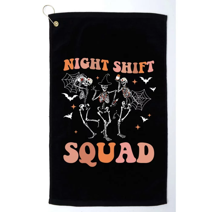 Skeleton Dancing Nurse Night Squad Shift Halloween Platinum Collection Golf Towel