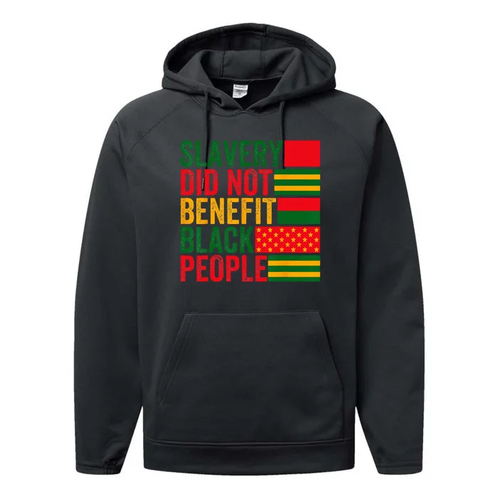 Slavery Did Not Benefit Black People American Flag Slavery Performance Fleece Hoodie