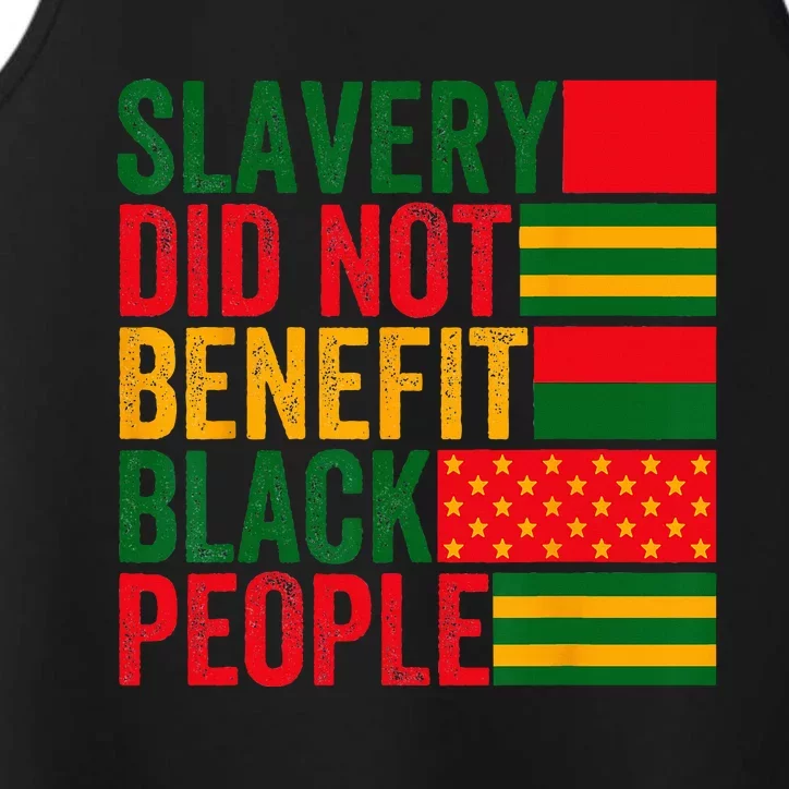 Slavery Did Not Benefit Black People American Flag Slavery Performance Tank