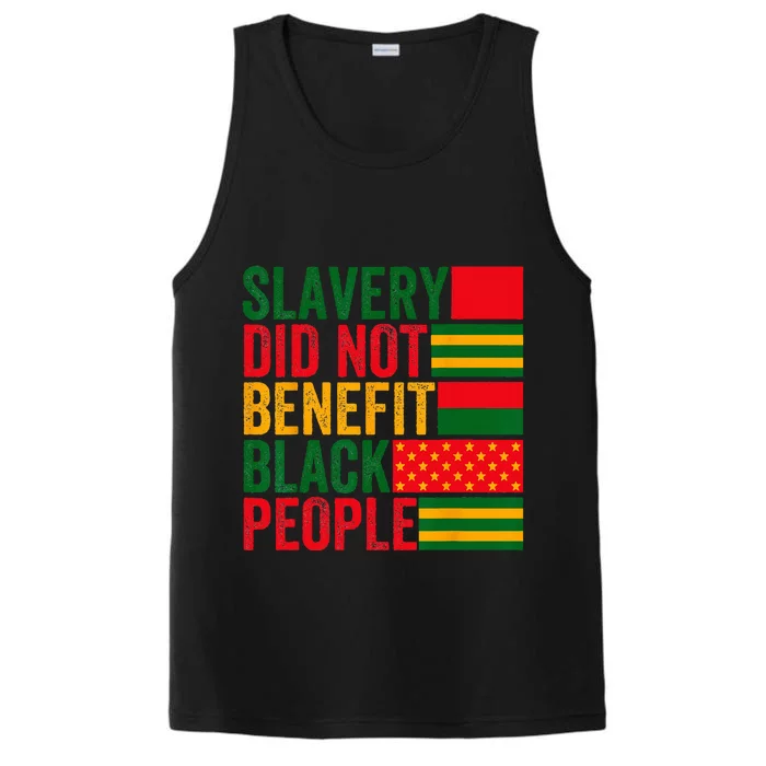 Slavery Did Not Benefit Black People American Flag Slavery Performance Tank