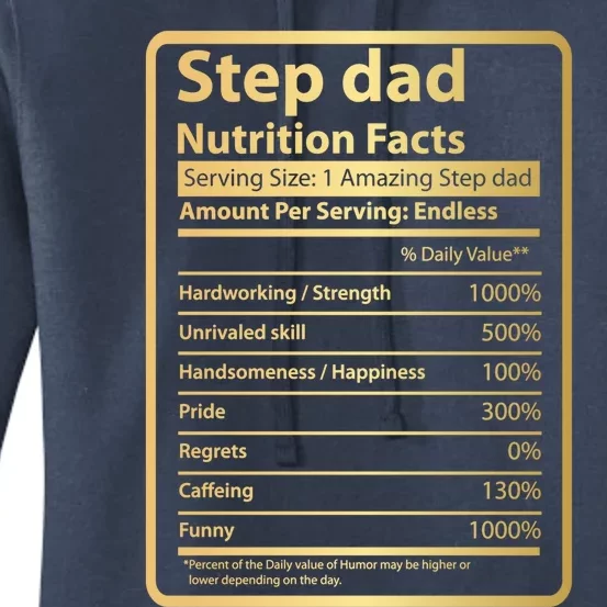 Step Dad Nutrition Facts Fathers Day Gift For Step Dad Cool Gift Women's Pullover Hoodie