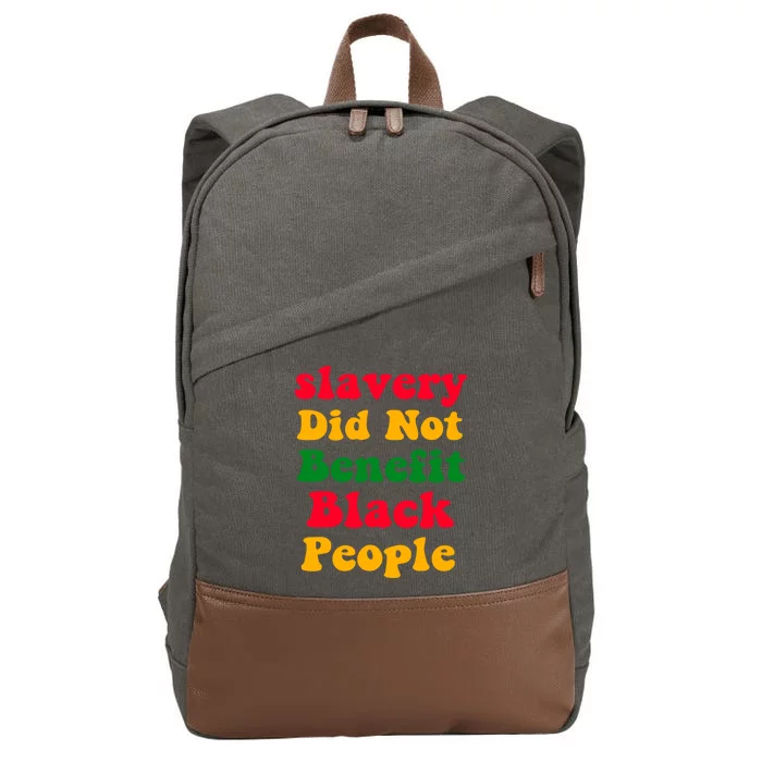 Slavery Did Not Benefit Black People Cotton Canvas Backpack