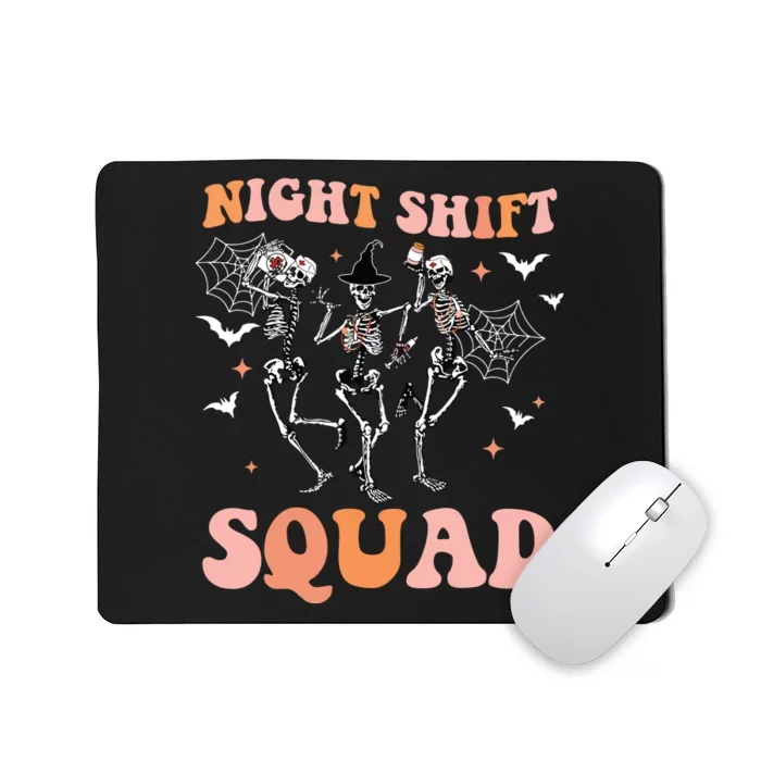 Skeleton Dancing Nurse Night Squad Shift Halloween Mousepad