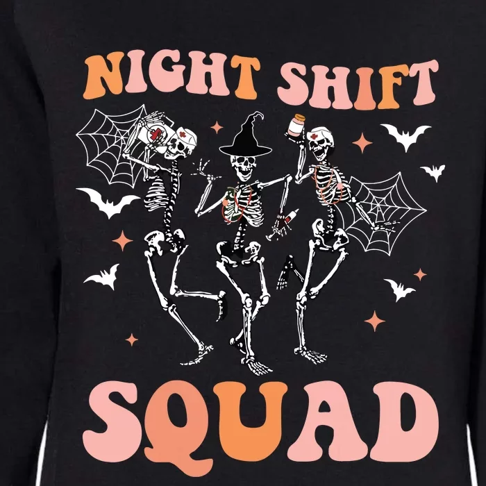 Skeleton Dancing Nurse Night Squad Shift Halloween Womens California Wash Sweatshirt