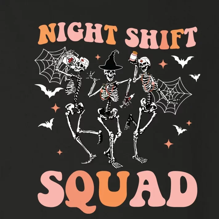 Skeleton Dancing Nurse Night Squad Shift Halloween Toddler Long Sleeve Shirt