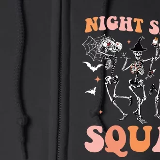 Skeleton Dancing Nurse Night Squad Shift Halloween Full Zip Hoodie