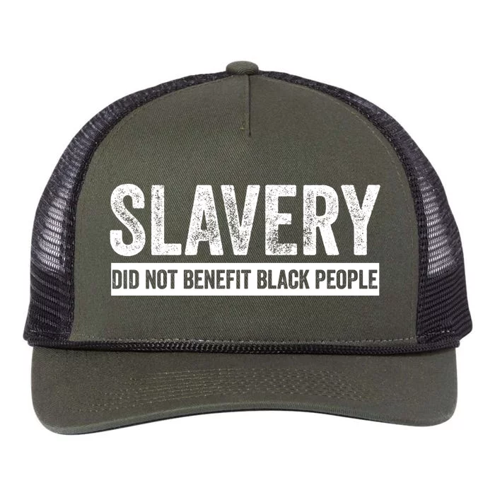 Slavery Did Not Benefit Black People Retro Rope Trucker Hat Cap