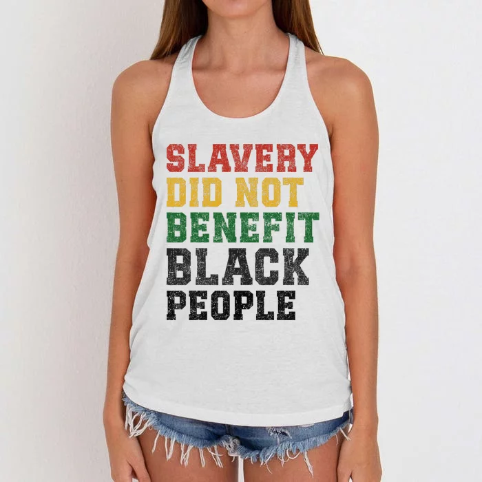 Slavery Did Not Benefit Black People Women's Knotted Racerback Tank