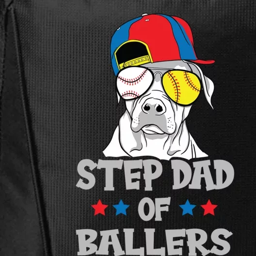 Step Dad Of Ballers Softball Baseball Father Cool Gift City Backpack