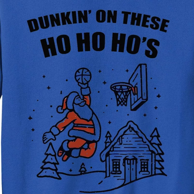 Santa Dunkin' on these Ho Ho Ho Christmas Tall Sweatshirt