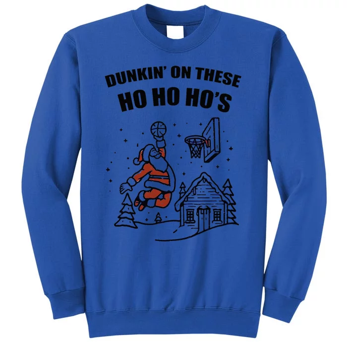 Santa Dunkin' on these Ho Ho Ho Christmas Tall Sweatshirt