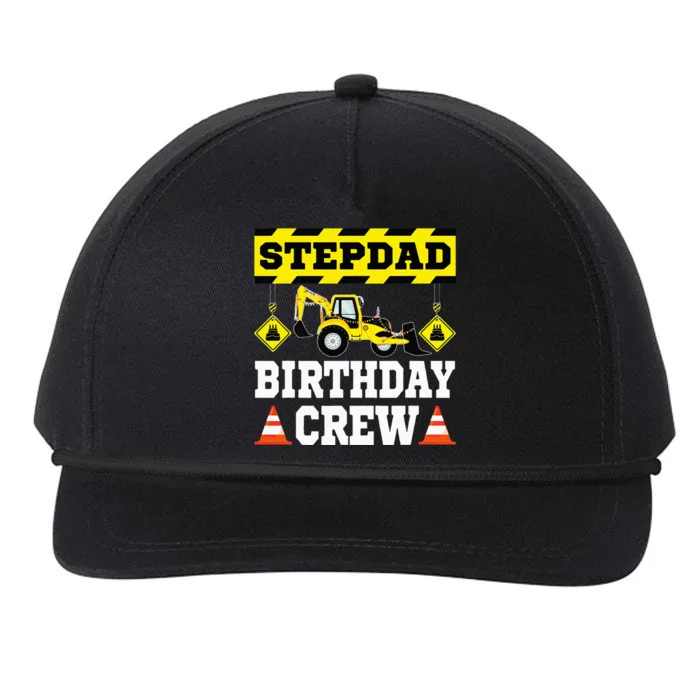 Step Dad Of the Birthday Crew Construction Family Snapback Five-Panel Rope Hat