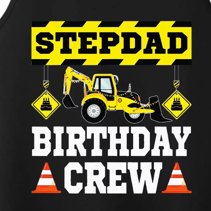 Step Dad Of the Birthday Crew Construction Family Performance Tank