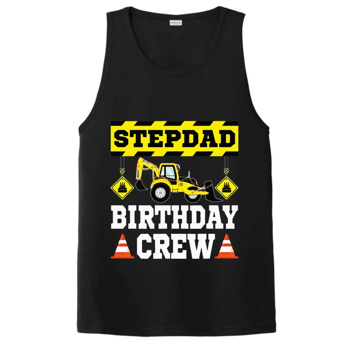 Step Dad Of the Birthday Crew Construction Family Performance Tank