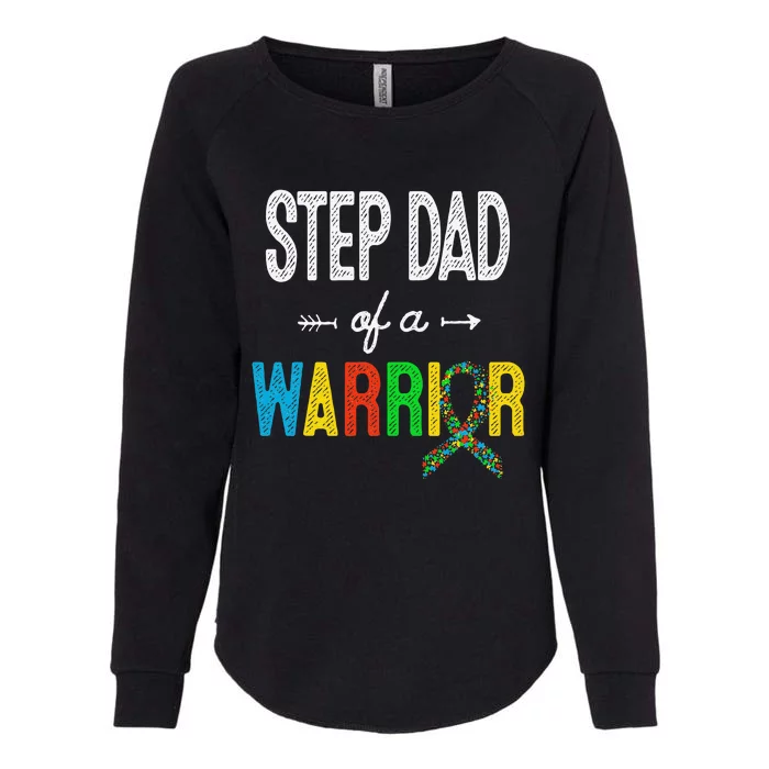 Step Dad Of A Warrior Autism Awareness Support Womens California Wash Sweatshirt