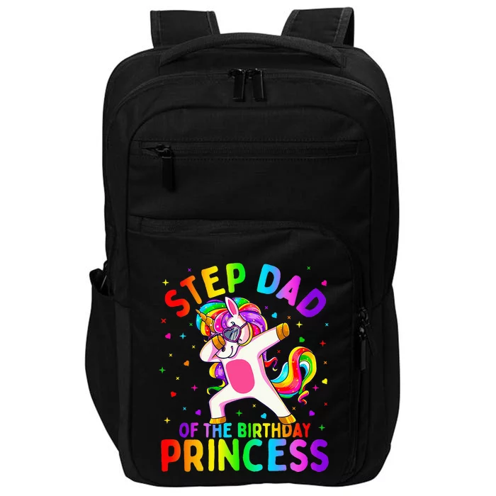 Step Dad of the Birthday Princess Dabbing Unicorn Impact Tech Backpack