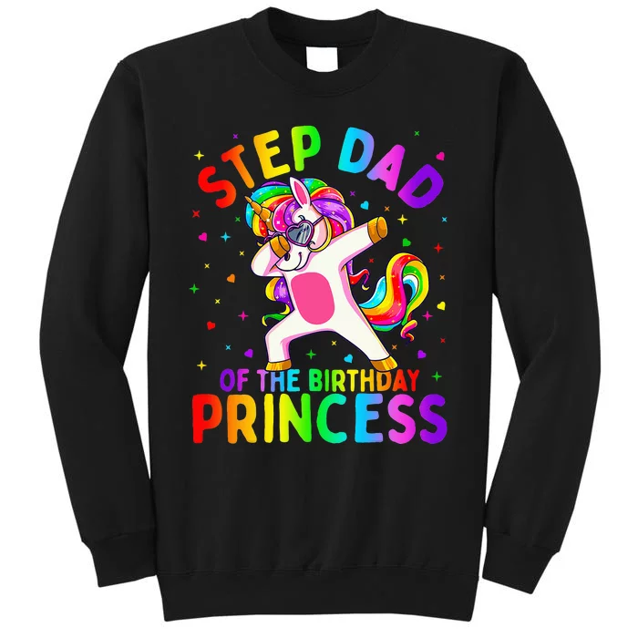 Step Dad of the Birthday Princess Dabbing Unicorn Tall Sweatshirt