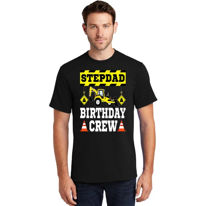 Step Dad Of the Birthday Crew Construction Family Matching Tall T-Shirt