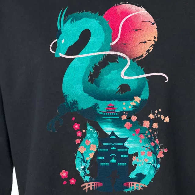 Spirit Dragon Of The River Cropped Pullover Crew