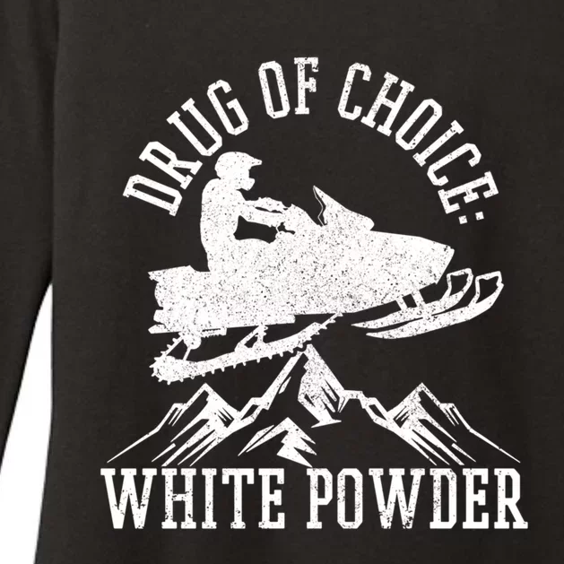 Snowmobile Drug Of Choice: White Powder Funny Gift Womens CVC Long Sleeve Shirt