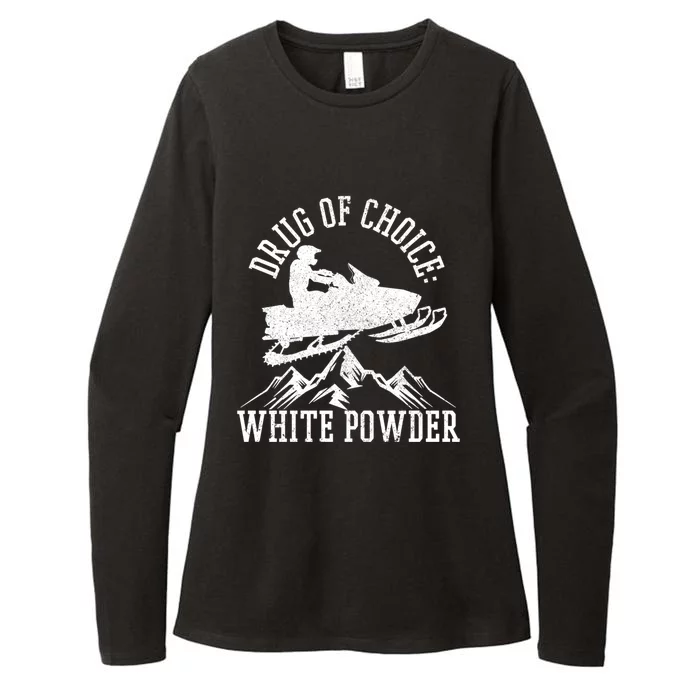 Snowmobile Drug Of Choice: White Powder Funny Gift Womens CVC Long Sleeve Shirt