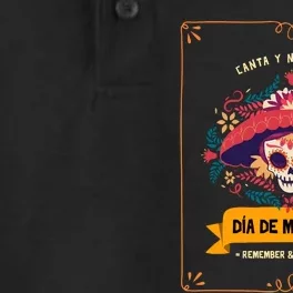 Skull Day Of The Dead Dia De Los Muertos Flowers Gift Dry Zone Grid Performance Polo